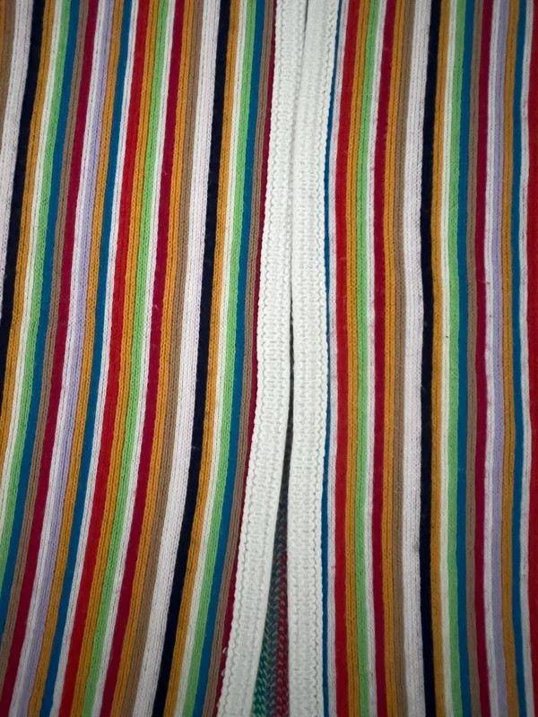 Vintage 1970s Lane Bryant Boho Knit Rainbow Hippie Vest Fringe