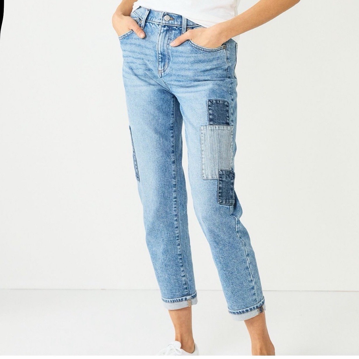 Patchwork Boyfriend Jeans Size 8 Sonoma Boho 70s