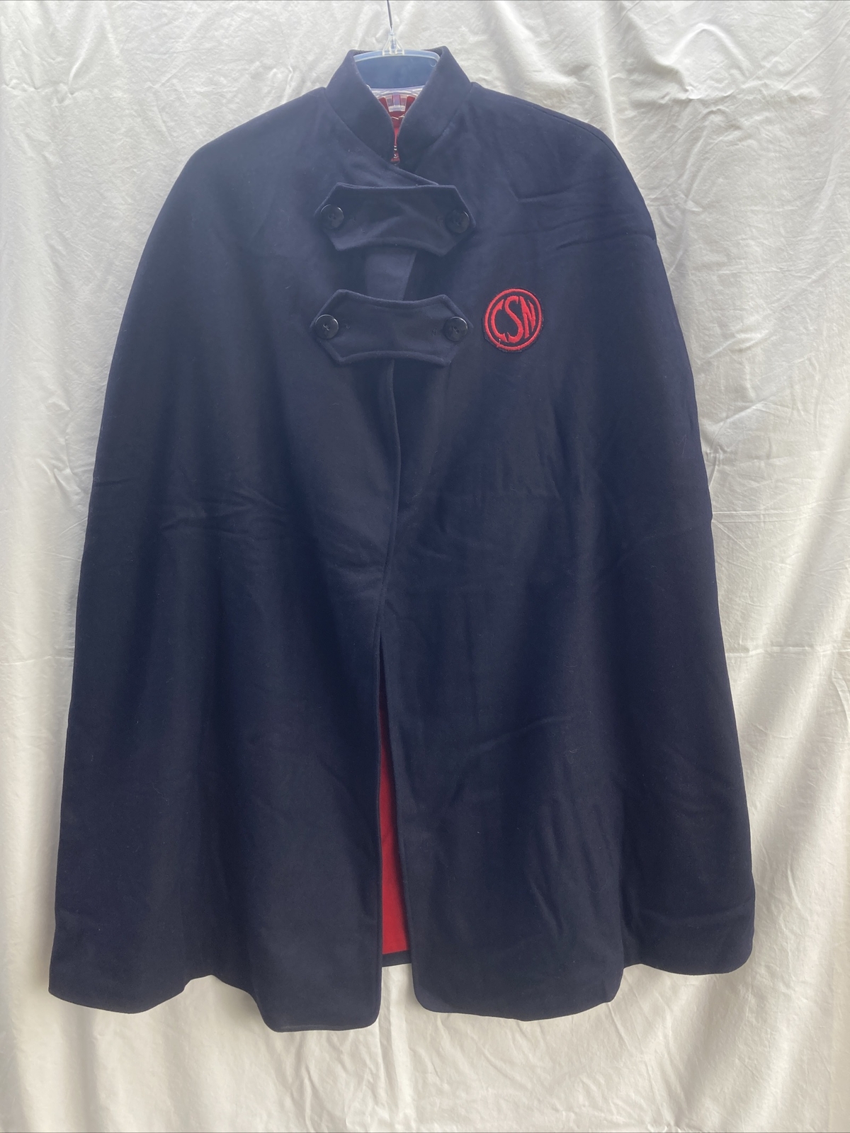 Vtg 40s Women’s Nurse Uniform Wool Cape CSN Patch Standard Apparel Blue Red