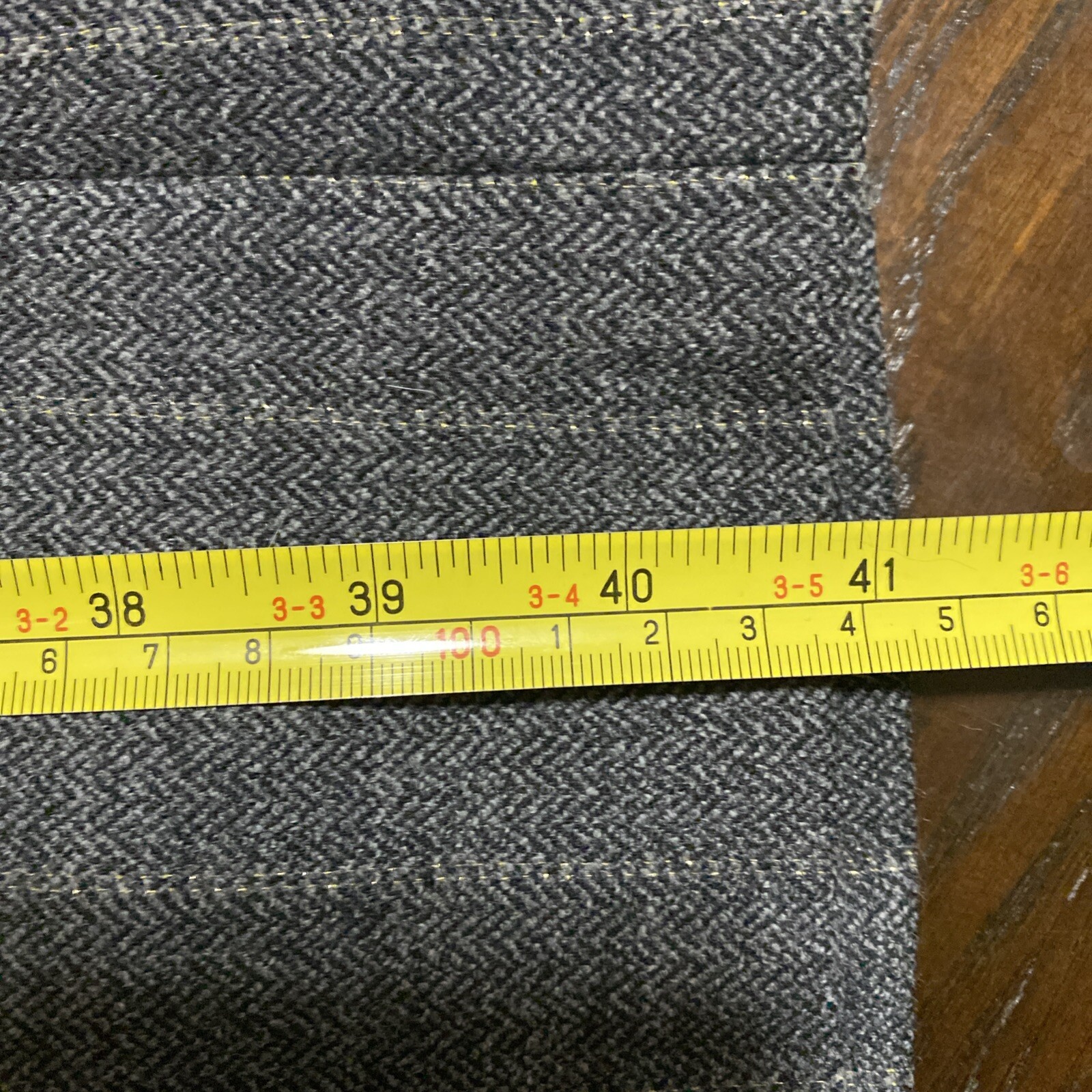 VTG Classic Tailored Pants Wide Leg Wool Sparkle Grey Pin Stripe SZ 10/12 Lined