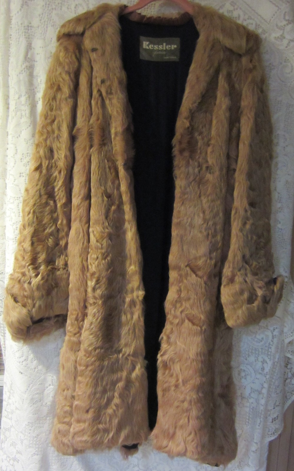 Vintage curly lamb swing coat