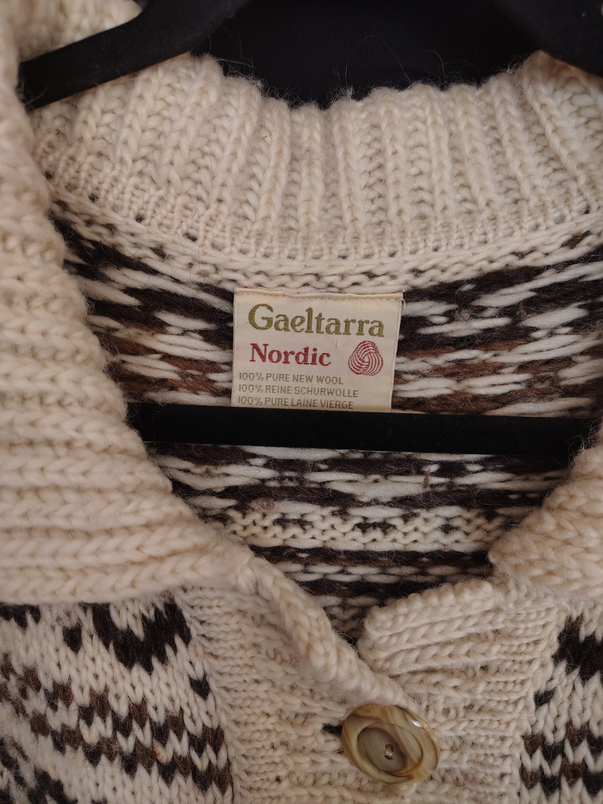 Vintage Womens Gaeltarra Nordic Cardigan 100% PURE Wool – Made In Ireland Size L