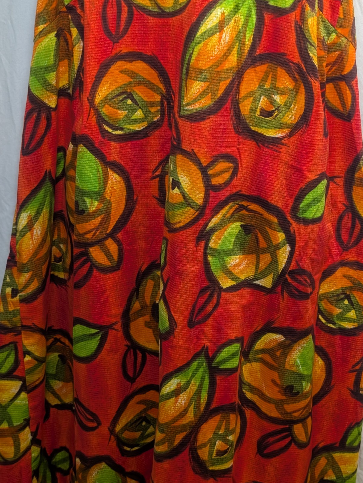 Liberty House By Kiyomi Hawaiian Maxi Dress Vintage Orange W/ Flowers, Gorgeous!