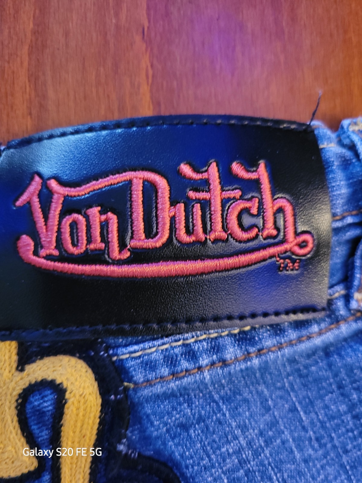 RARE Y2K Von Dutch Sz 29 Vintage Back Patch 90’s Jeans Distressed Wide Leg