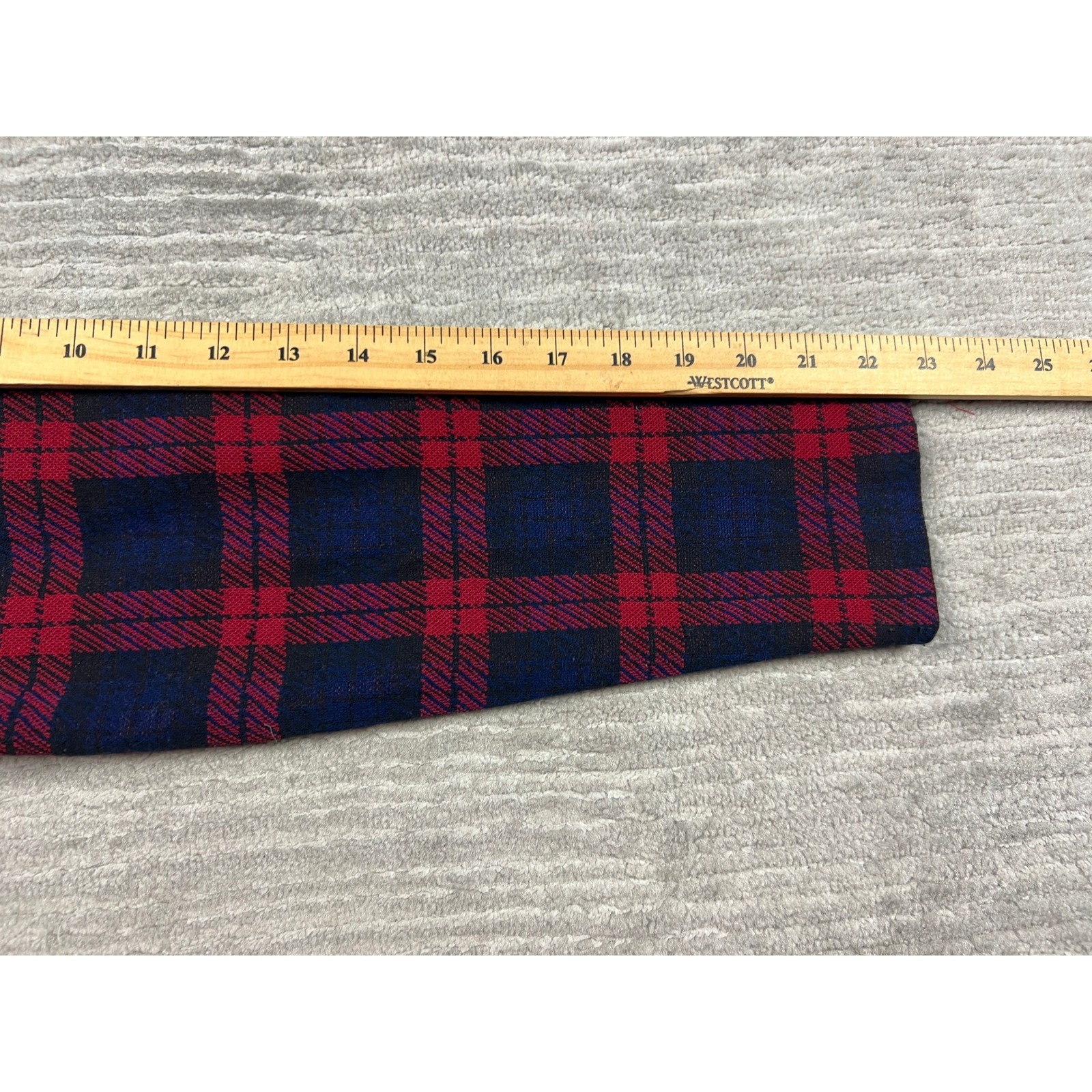 Leslie Fay Jacket Womens 8 Red Navy Plaid Vintage Knit Button Front Collarless