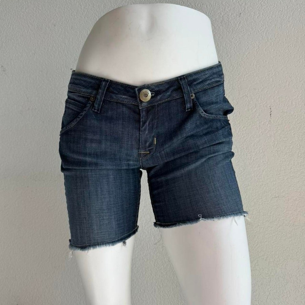 Hudson vintage dark washed biker shorts