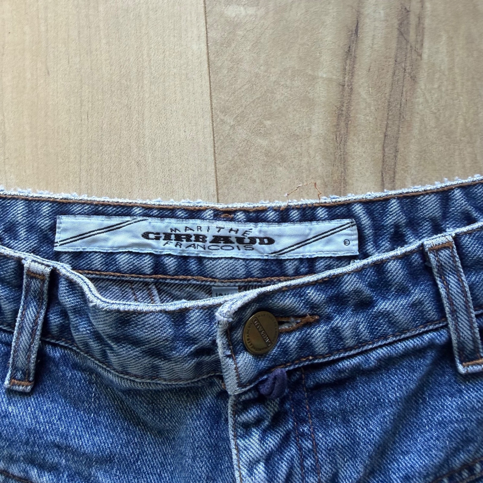 Vintage Stonwashed 90’s Marithé François Girbaud V-Panel Fly Tag Jeans Sz 13 14