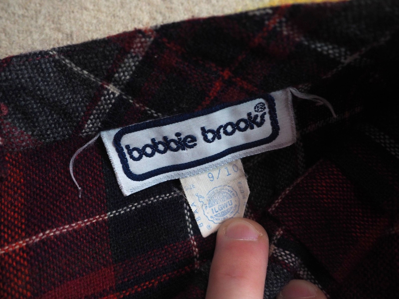 VTG 70s Bobbie Brooks Red Blue Plaid Wool Blend Boho 27W Cottage Ivy Skirt Women