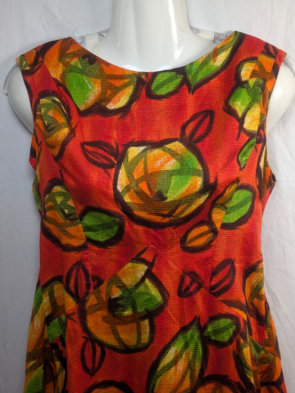 Liberty House By Kiyomi Hawaiian Maxi Dress Vintage Orange W/ Flowers, Gorgeous!