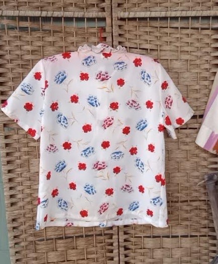 Colorful Vintage Lucky Winner Summer Blouse NOS with Tags