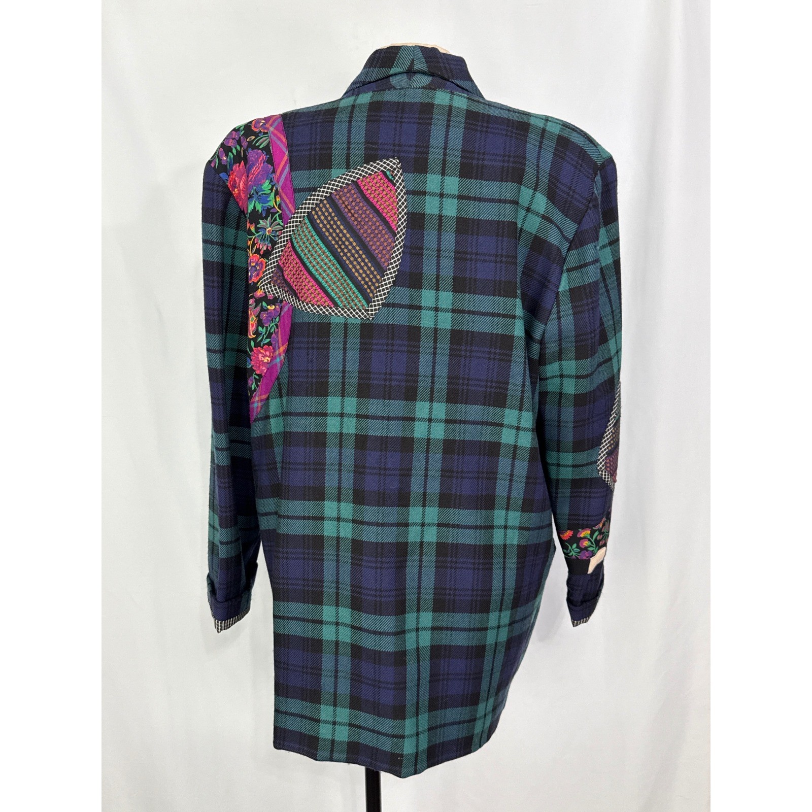 CANVASBACKS Lutton & Horsfield Vintage 80s Plaid Blazer Jacket Patchwork Wool, L
