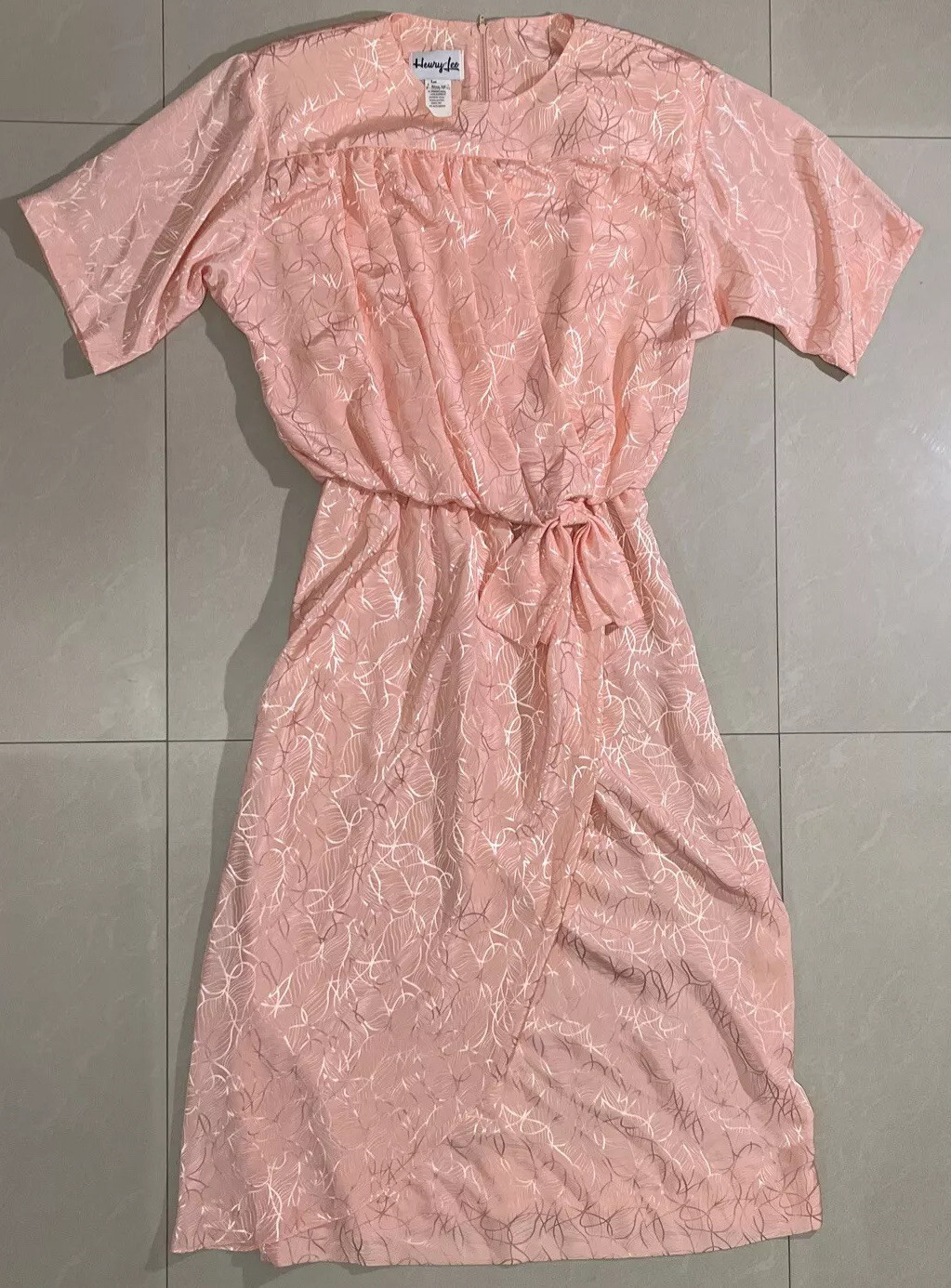 Henry-Lee Dress 80s Jacquard UnionMade Pink Size 10