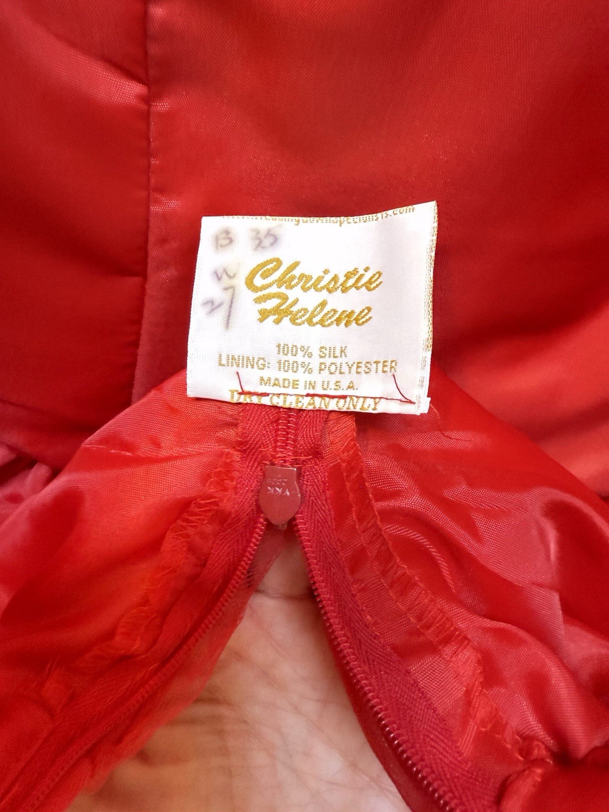 Vtg Red Tulle Poofy Dress Hi Low 50s Style Y2K Party Prom XS/S Christie Helene*