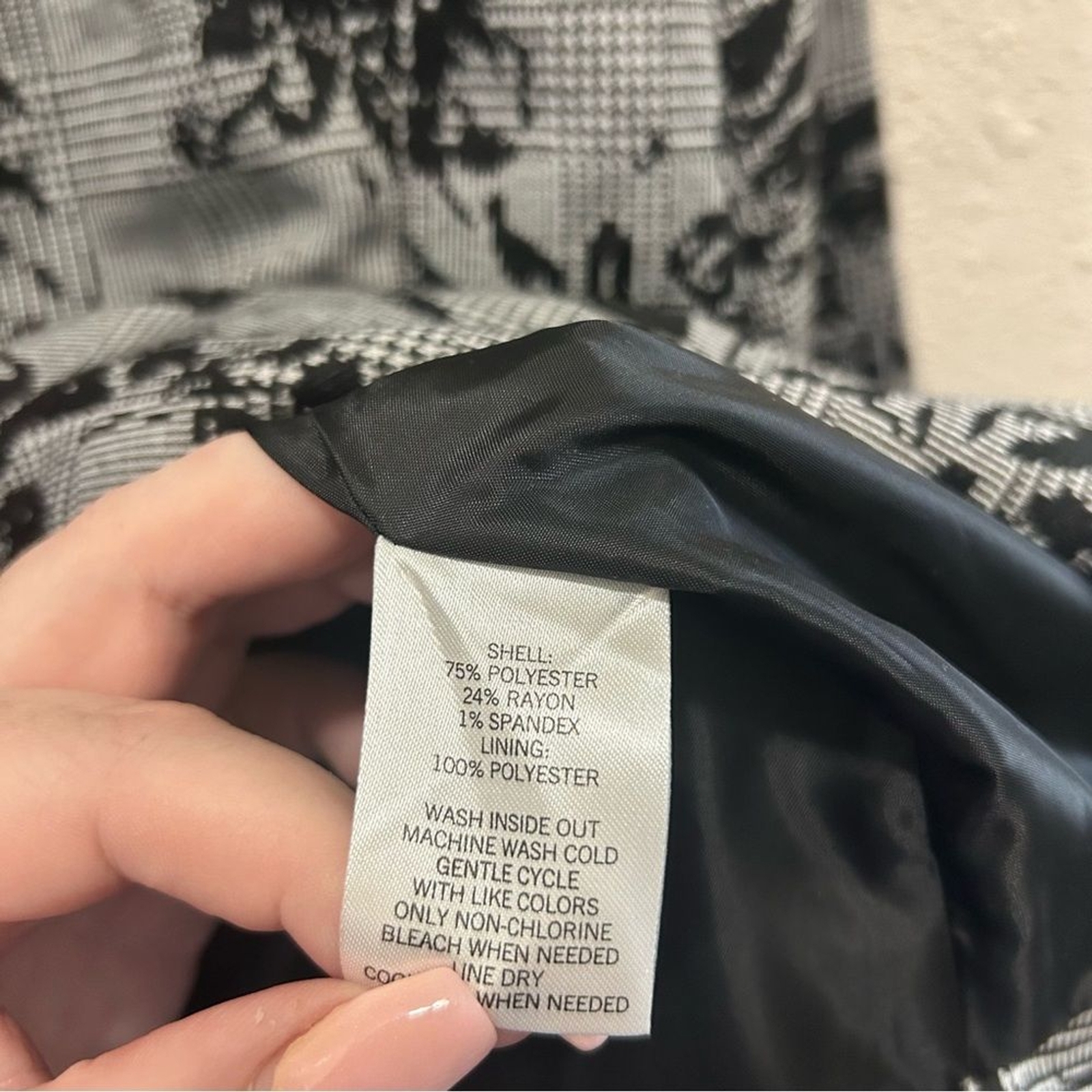 Calligraphie Grey and Black Floral Blazer Jacket NWT L
