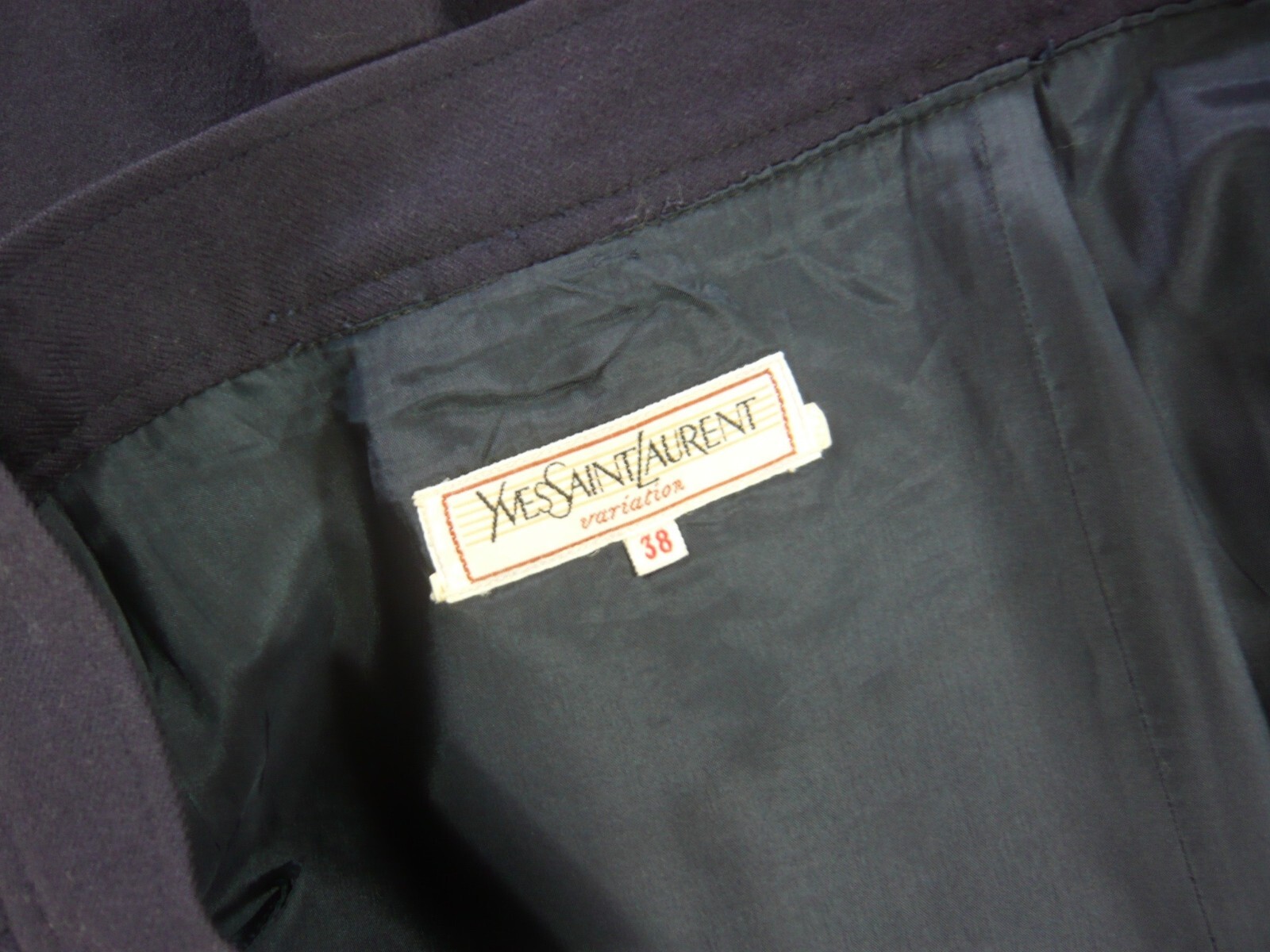 YVES SAINT LAURENT vintage 70s NAVY WOOL SKIRT French style deluxe 6