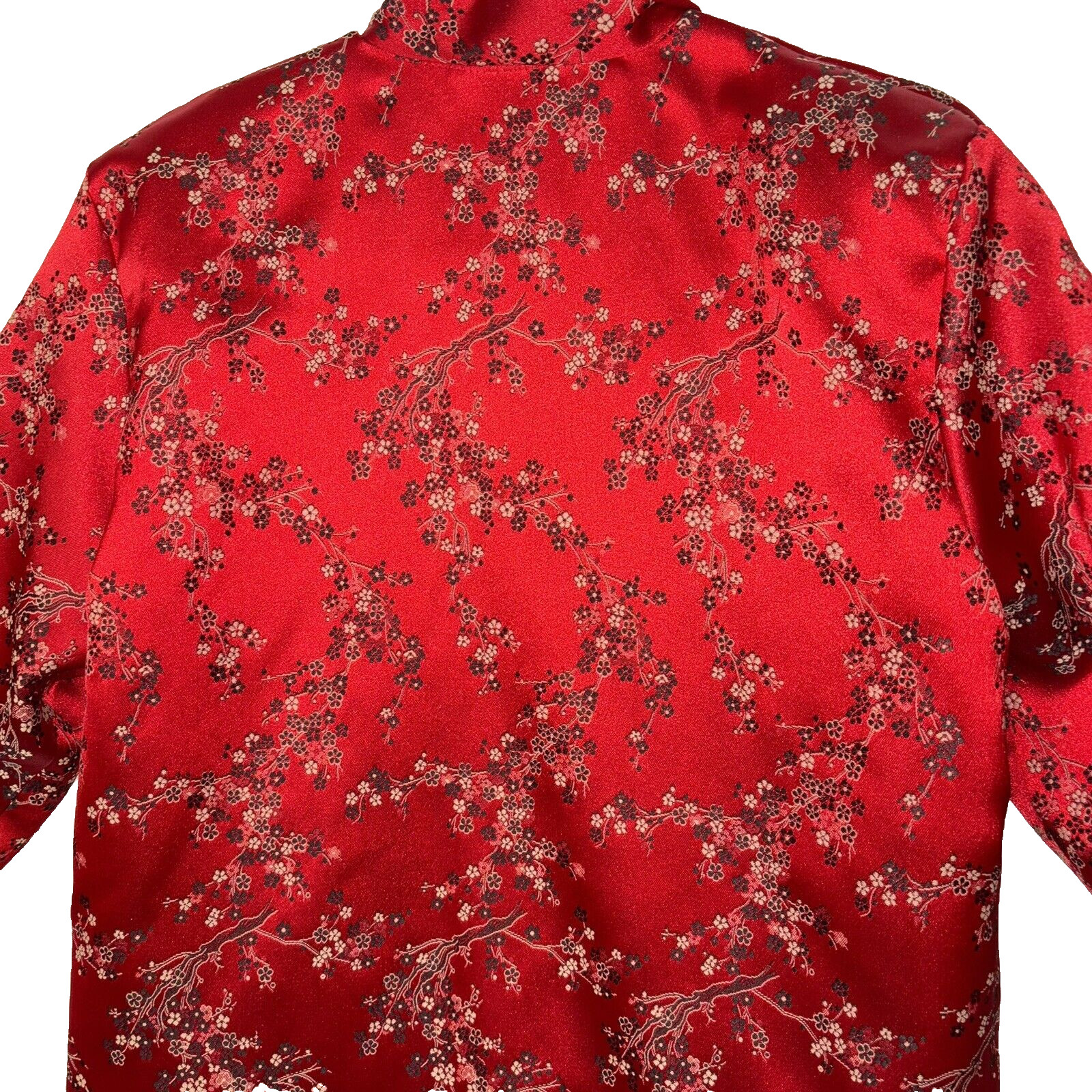 Vtg 80s Saks Ruth Norman NY Womens Jacket Size Med Asian Cheongsam Style Red USA