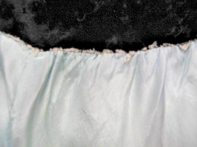 VTG 1940 GOWN-BLACK VELVET-BLUE LINING-VTG SIDE SNAP CLOSURES-FOR RESTORATION