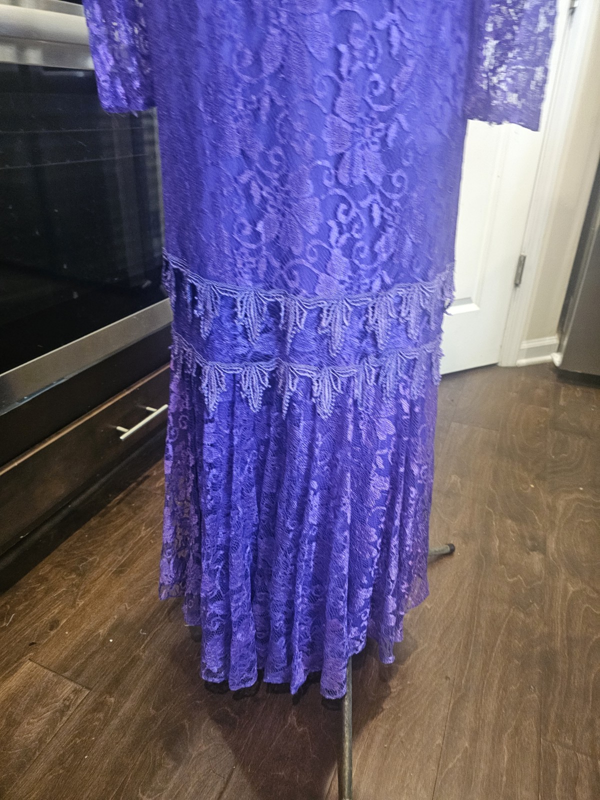 Vintage Mister Jay Purple Lace Sheer Victorian Long Dress Large/XL