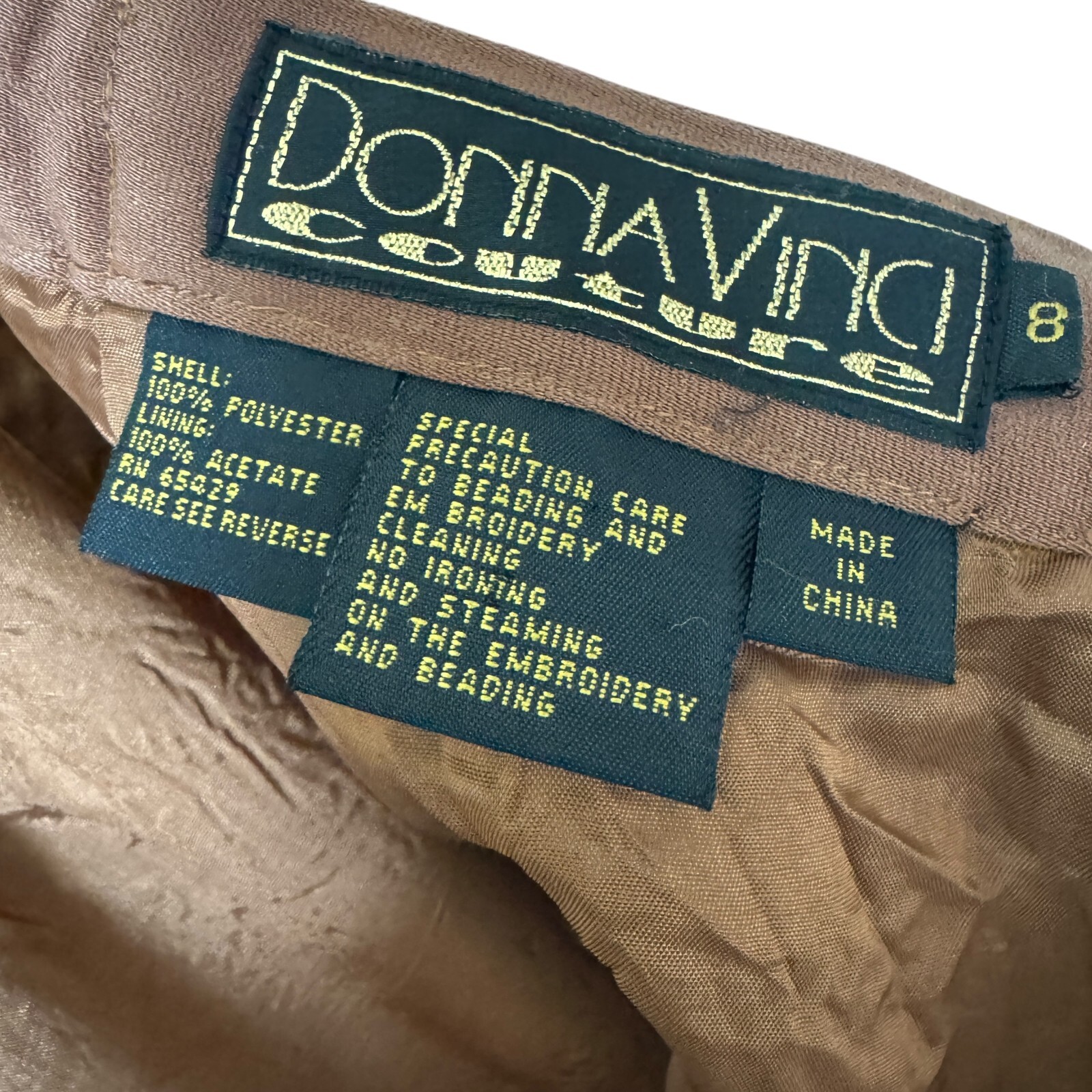 Vintage Donna Vinci Couture Pencil Straight Skirt 8 Tapestry Textured Lined W30″