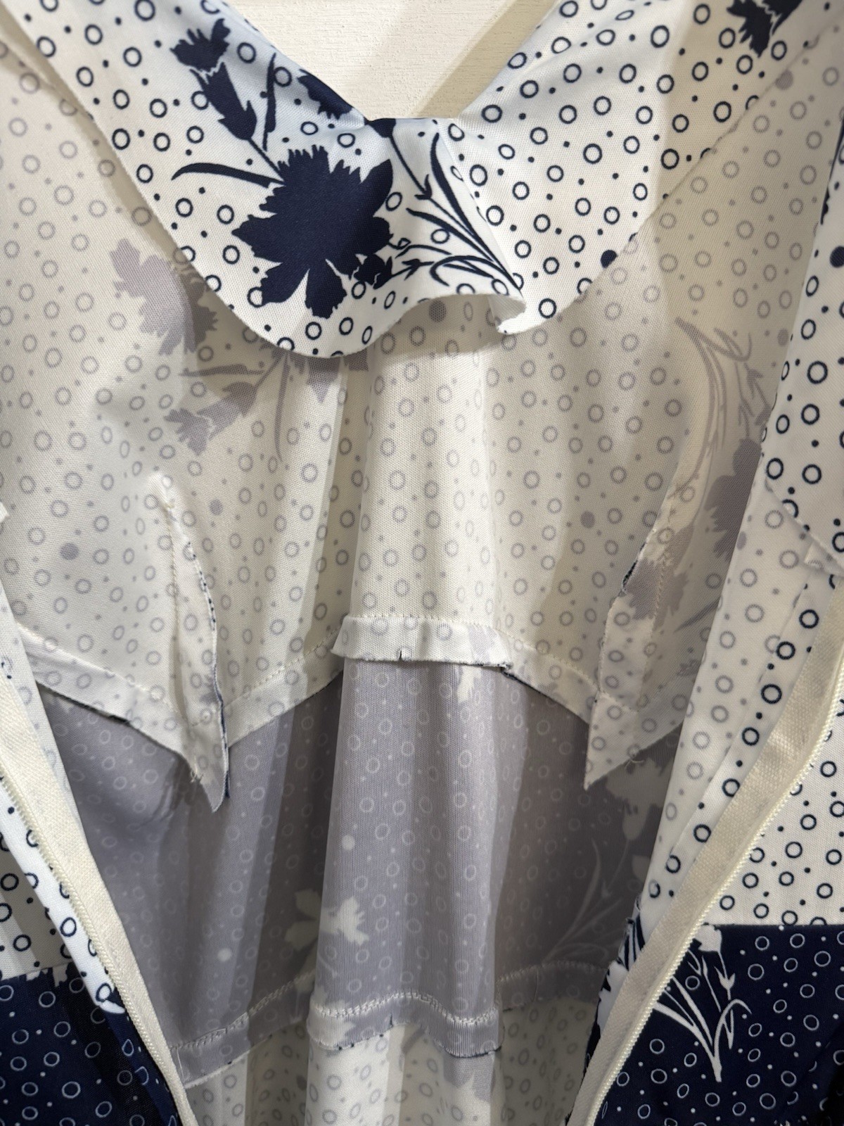 VTG 1970’s Blue & White Dress George Gerring Miami Women’s Medium 8/10