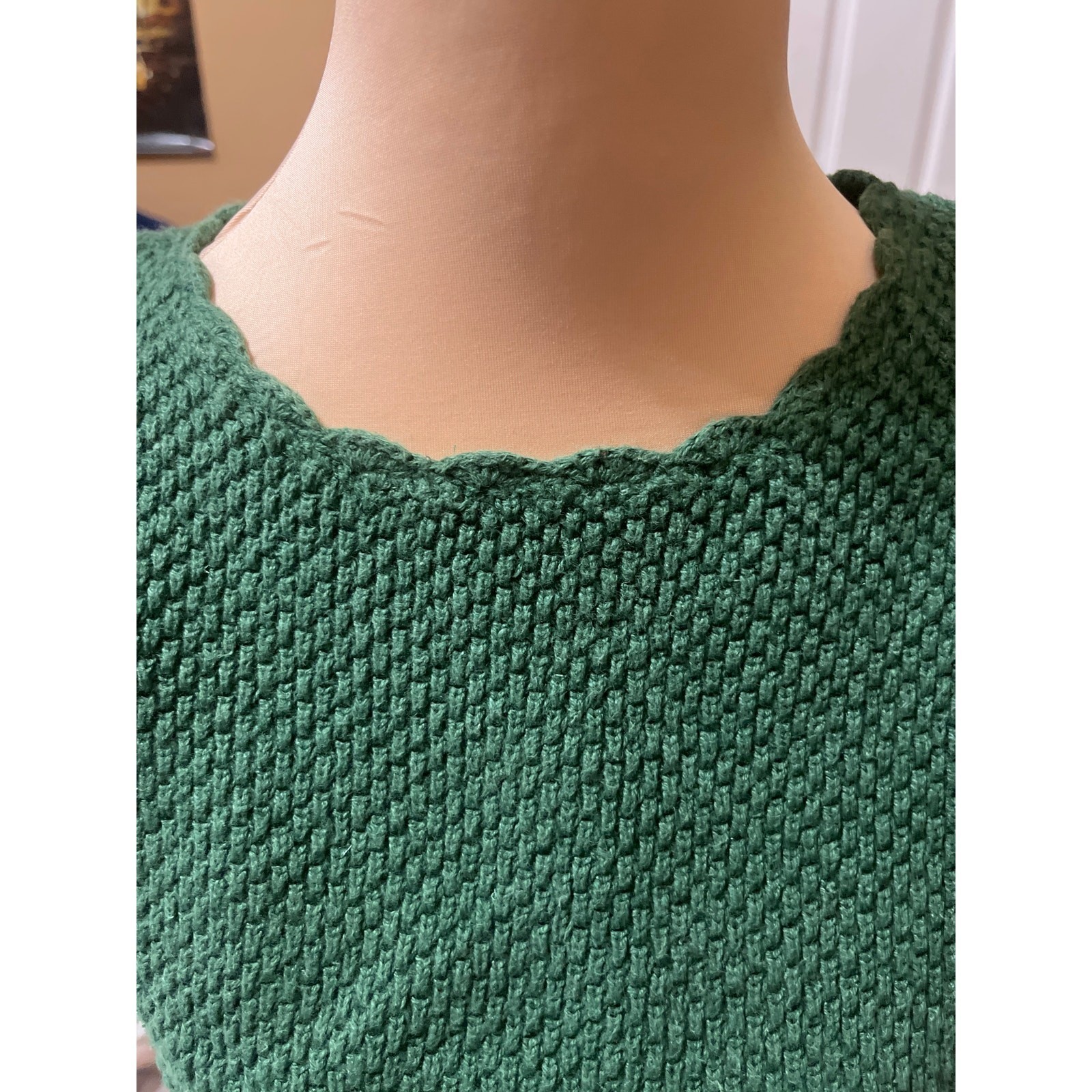 Herman Geist Vintage Hand Embroidered Sweater and Floral Maxi Skirt Set Green M