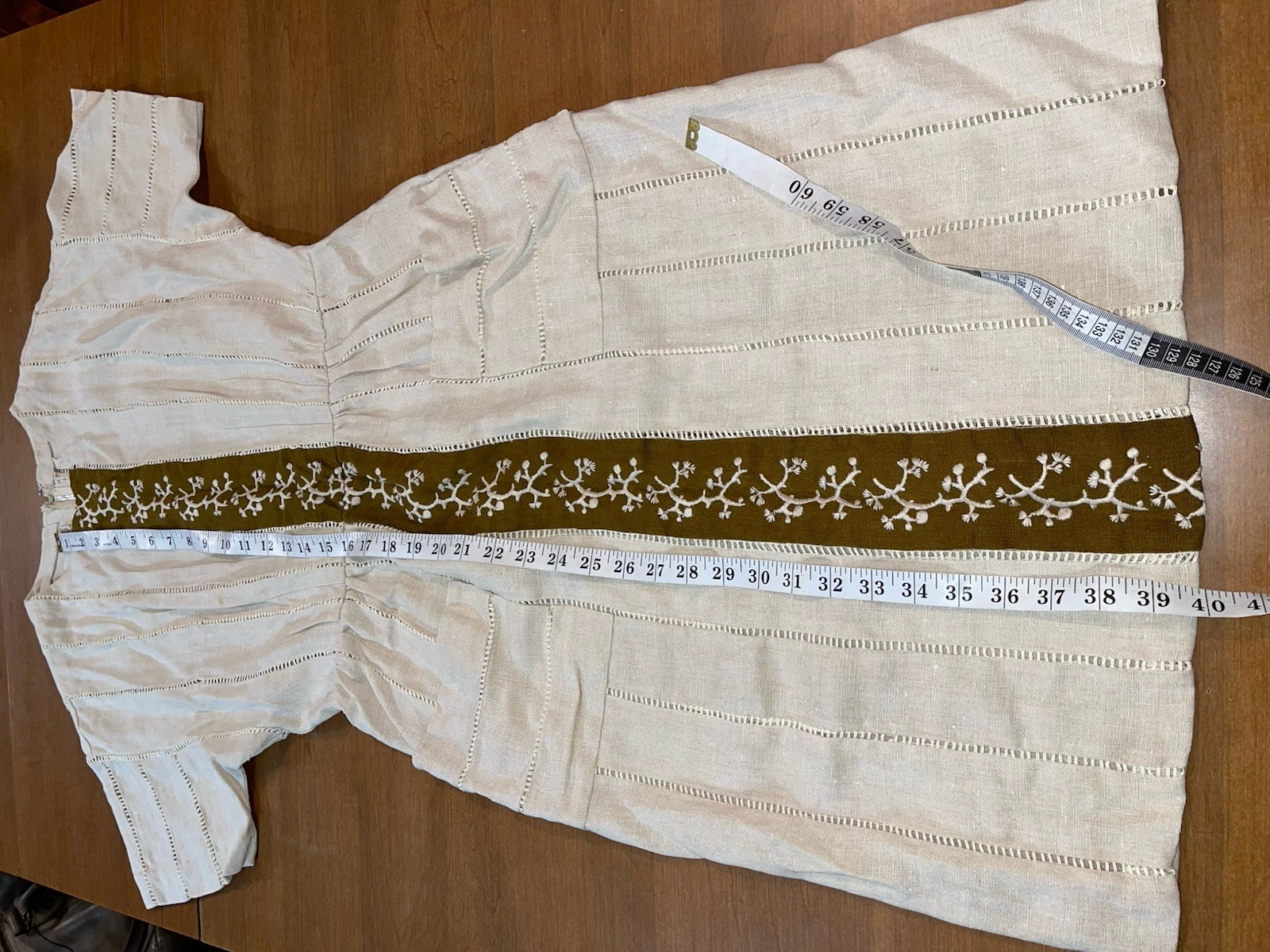 Vintage 50’s 100% Linen Carlye Dress 10 Beige Conmar Zipper Movie Set Broadway