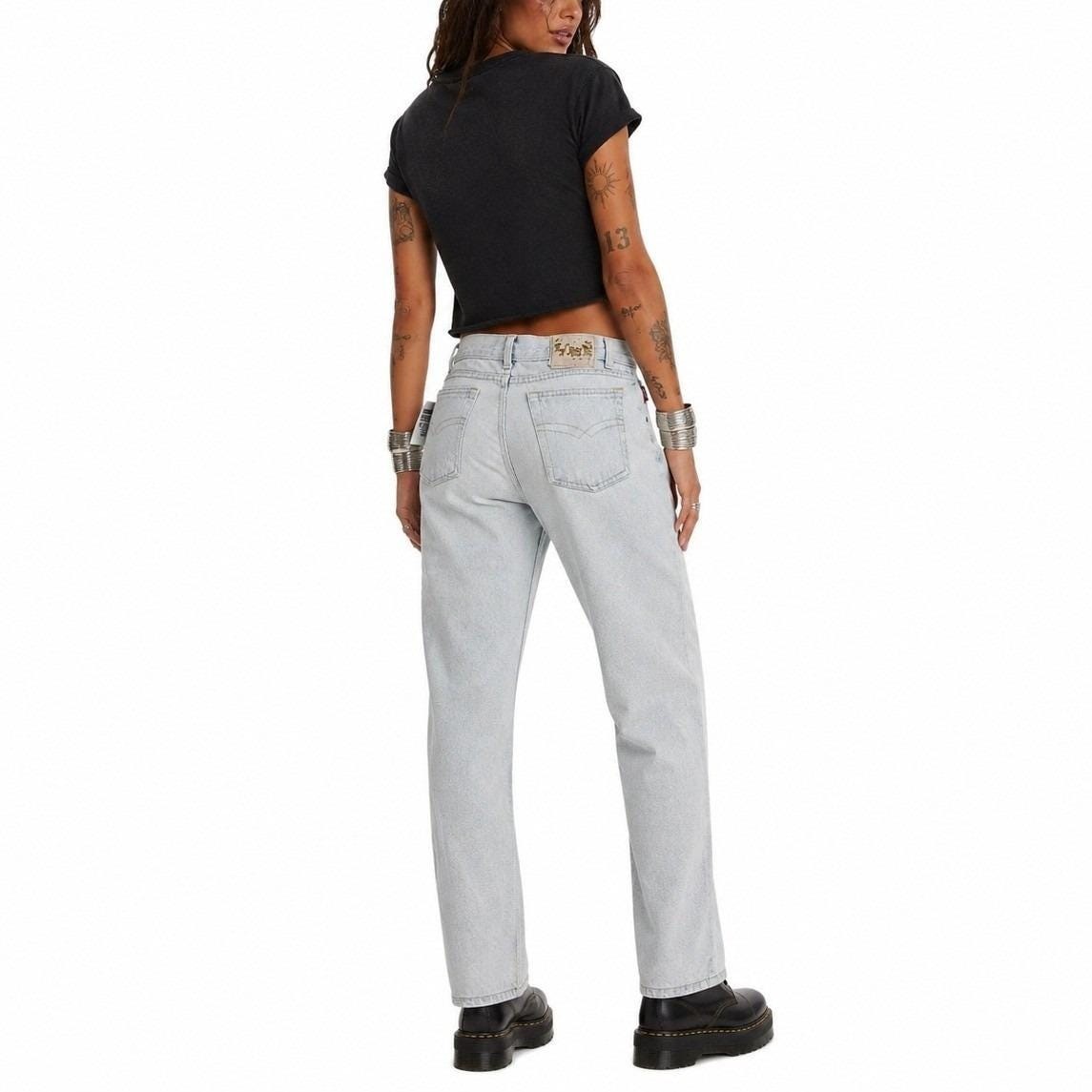 Y2k Bugle Boy Jeans Light Wash Straight Leg Denim Relaxed Fit Womens 4 Faded