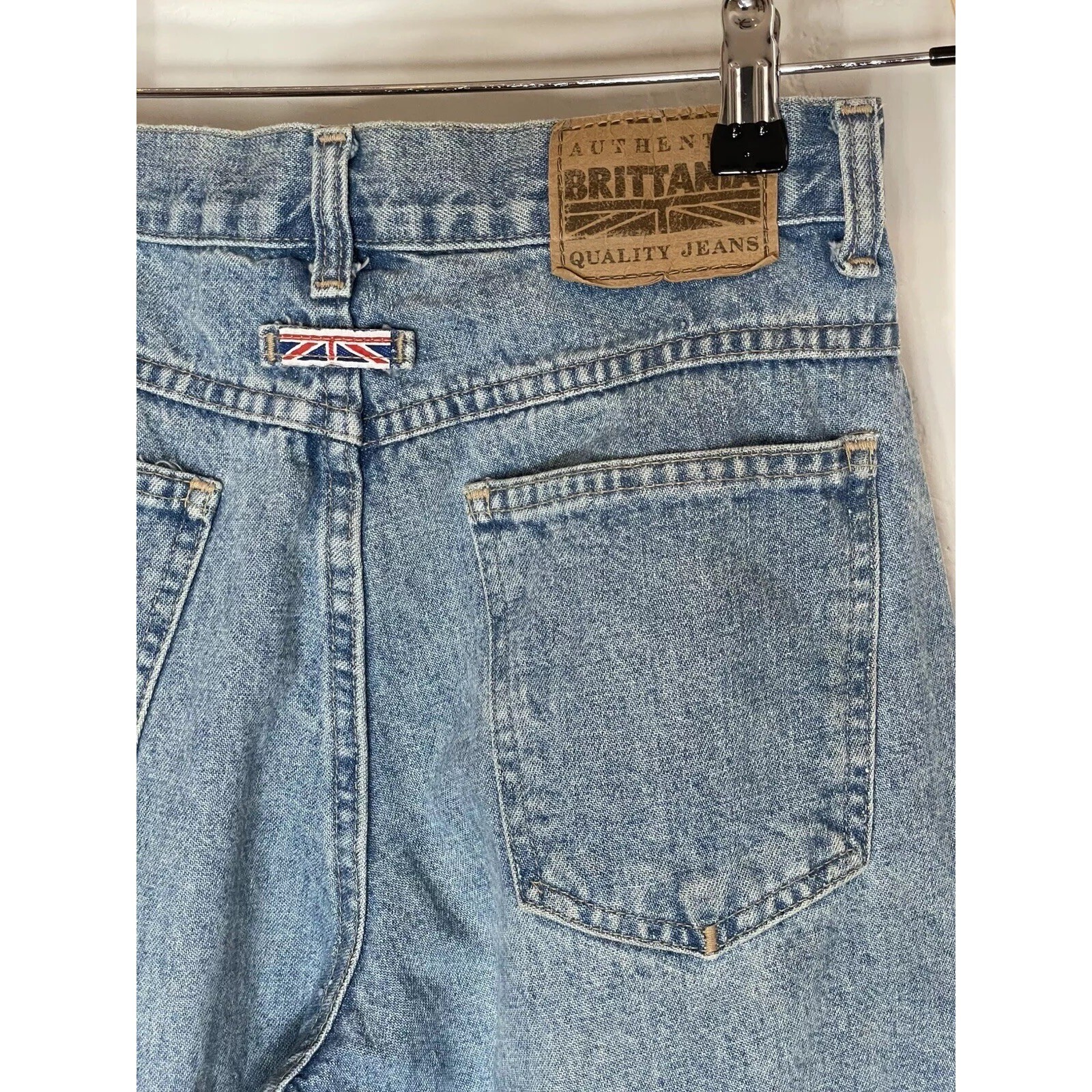 VTG 80s BRITTANIA Jeans Denim Petite SZ 5 High Waist Baggy Tapered ( See Flaws