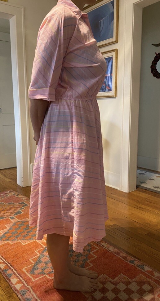 The American Shirt Dress Vintage 80s Pink Stripe