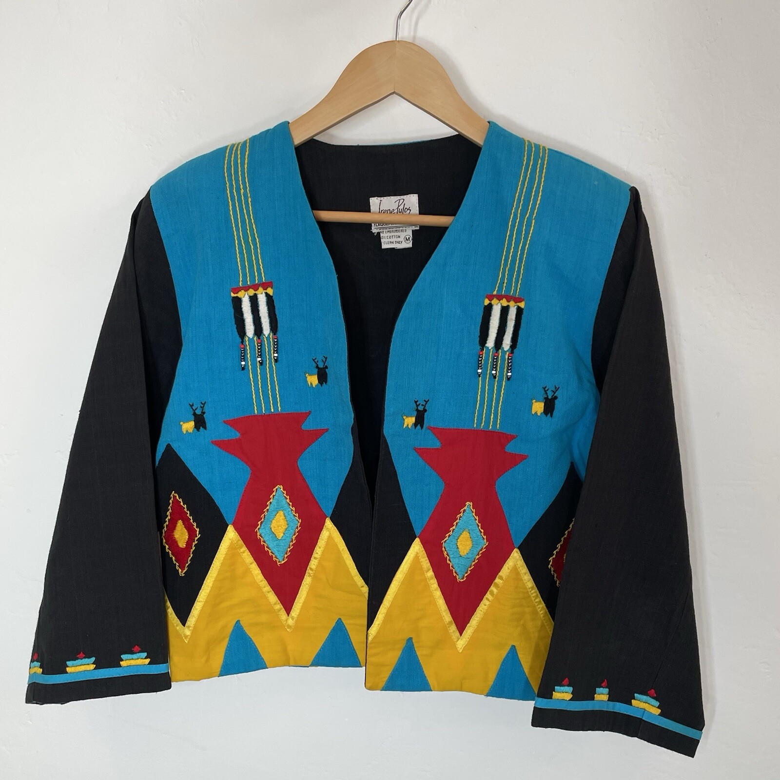 VTG Mexican Jacket Southwest Hand Embroidered Irene Pulos SZ M ( See Flaws