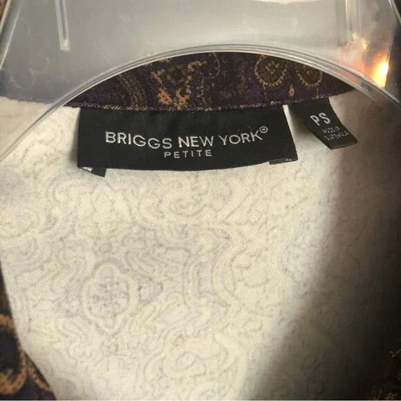 Vintage 90s BRIGGS NEW YORK woman SZ PS dressy work career blazer jacket paisley