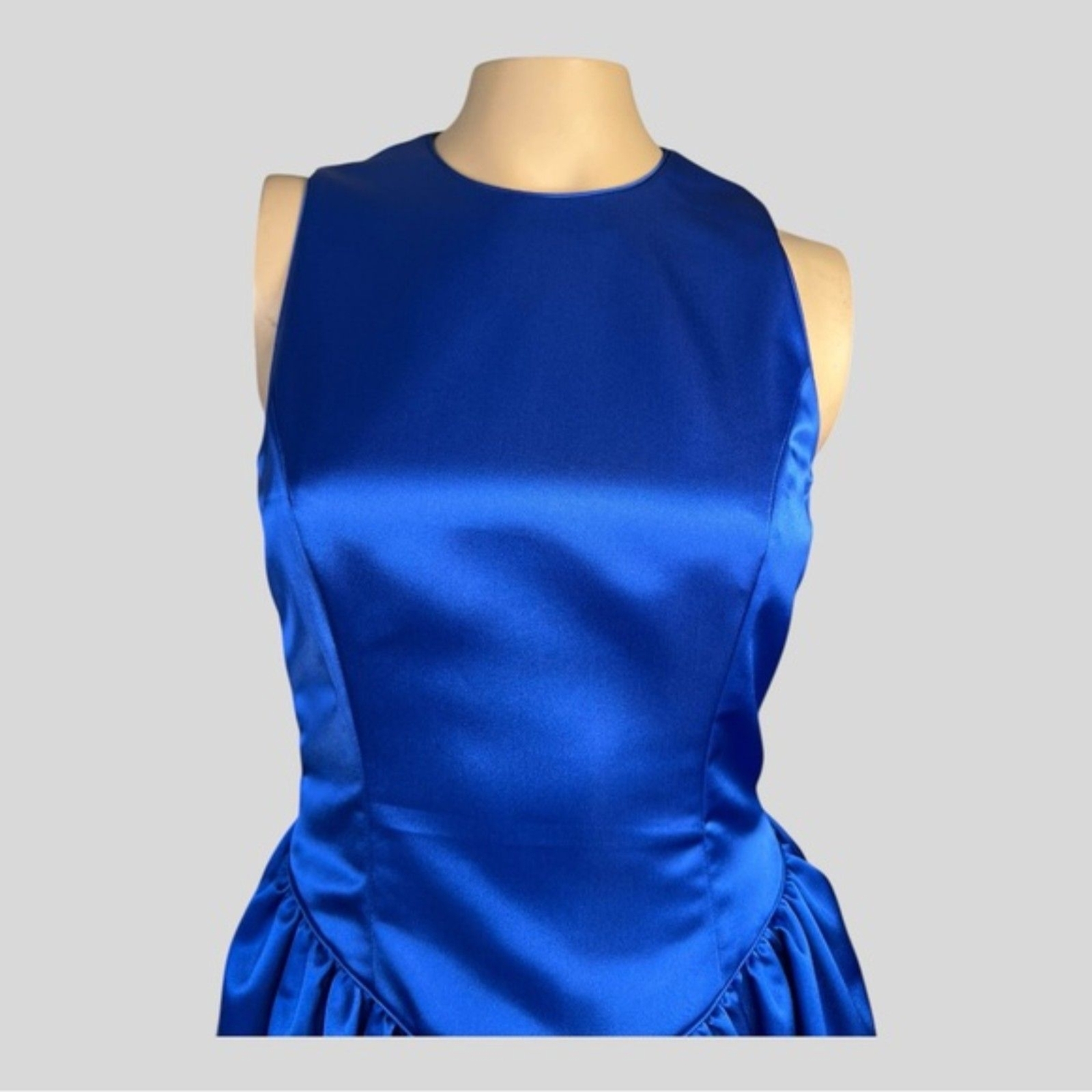 S.G. Gilbert Royal Blue Satin Backless Dress – Size 4