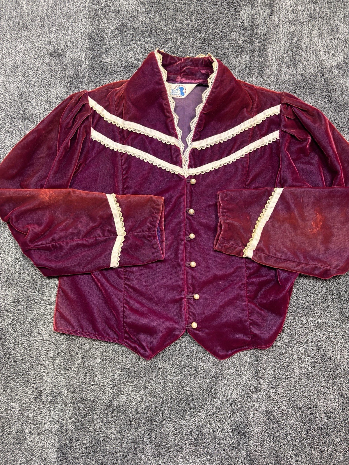 VTG 80s Miss Rodeo America Pageant Velvet 2 Piece Set Dress Jacket Set 13/14