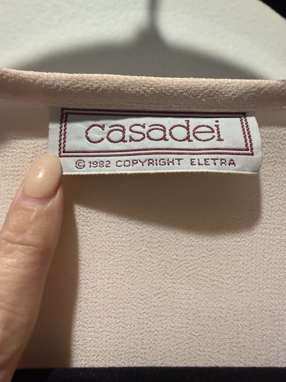 Vintage 1982 Eletra Casadei Blush Pink Chiffon Beaded Dress 80s Golden Girls M