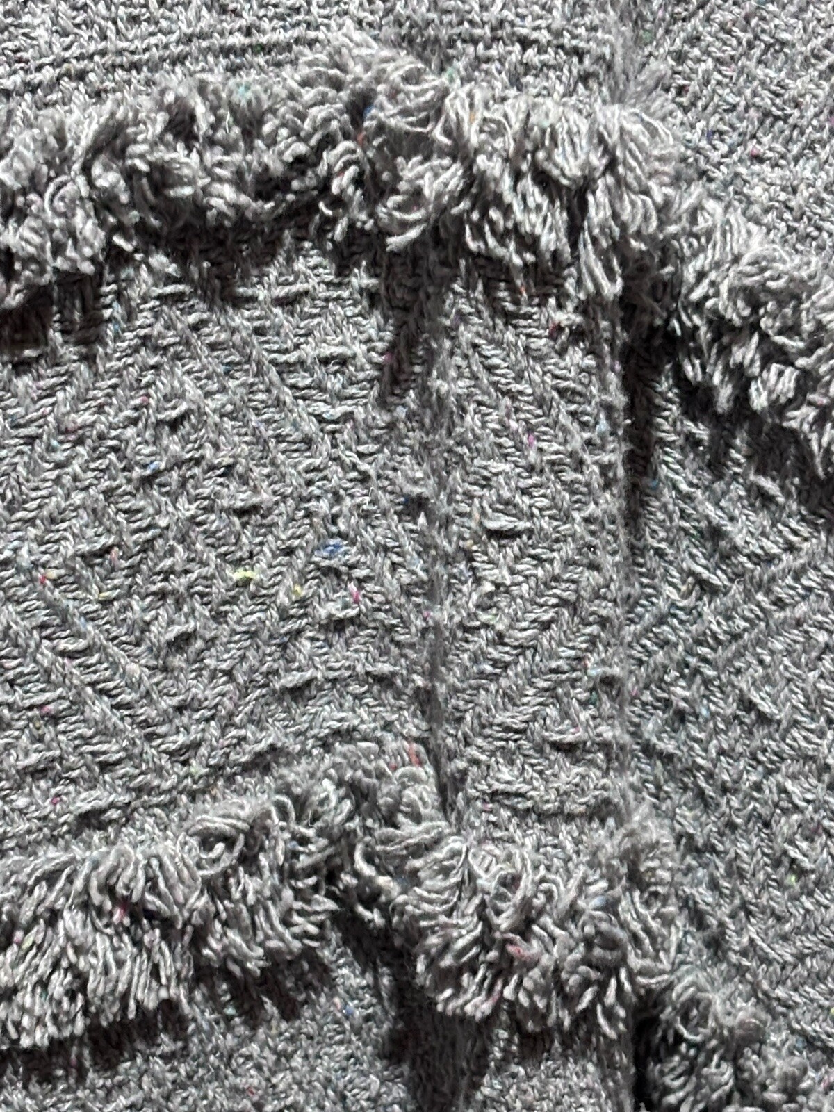 VTG Handmade Heavy Grey Poncho Unisex L Boho EUC