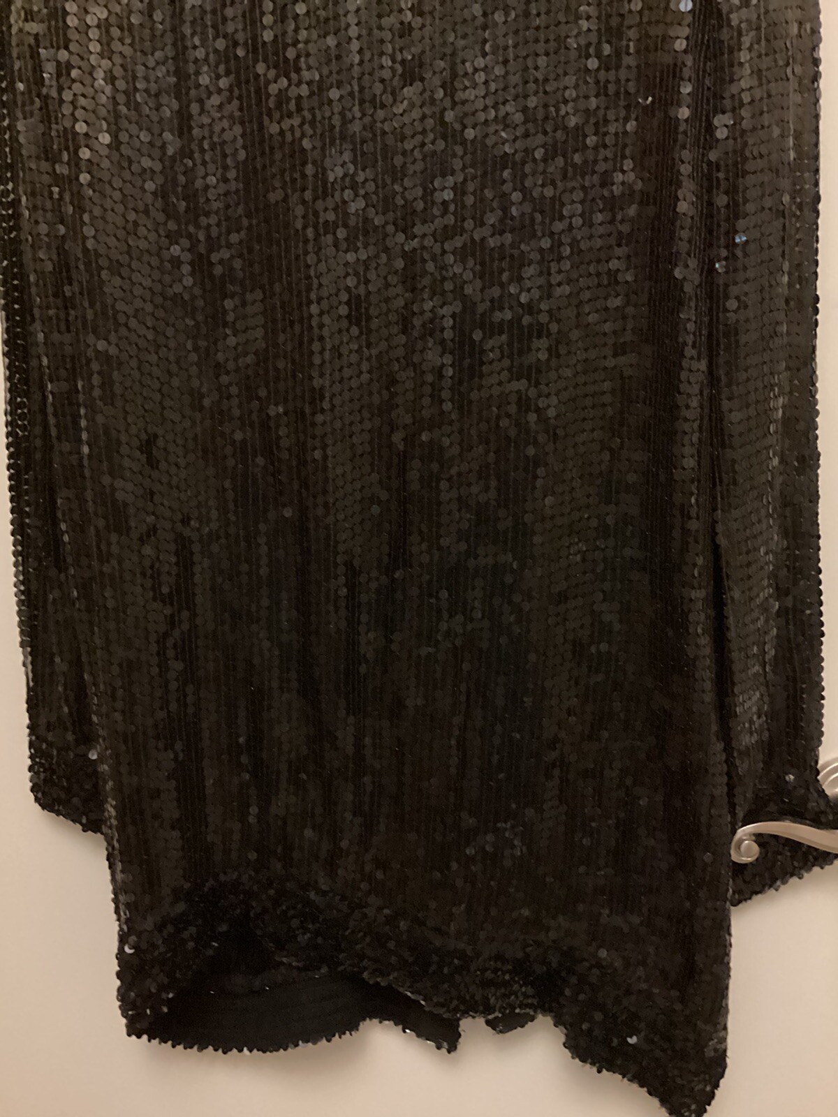 O.R. Fashions LTD Black Silk Sequin Jacket Long Sleeve Vintage