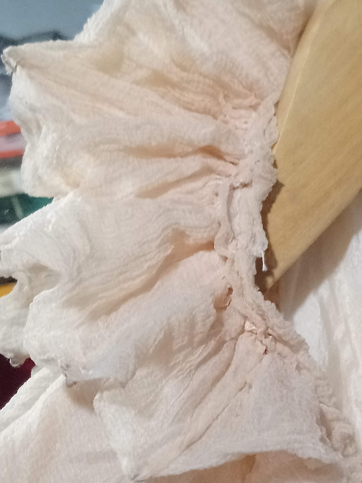 Antique Regency Sheer Muslin Bolero Peach Ruffles c.1800s Lingerie Cover-Up