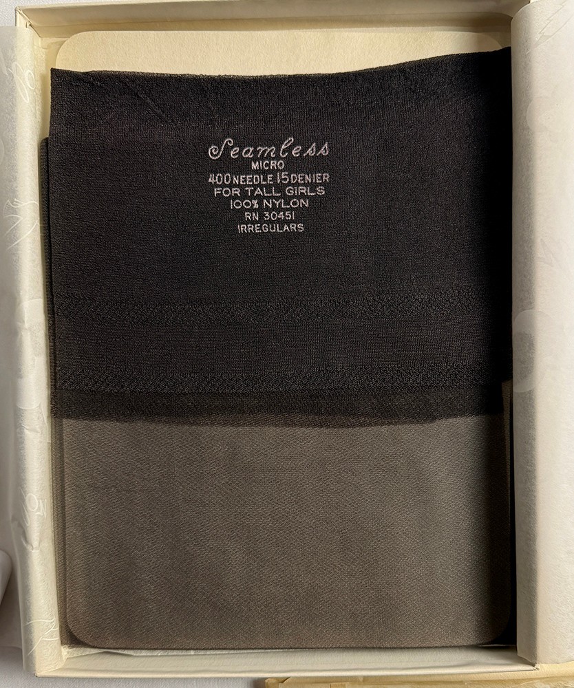 Tall Girl Opera Length 12XL RHT Vintage Stockings Black 2pr