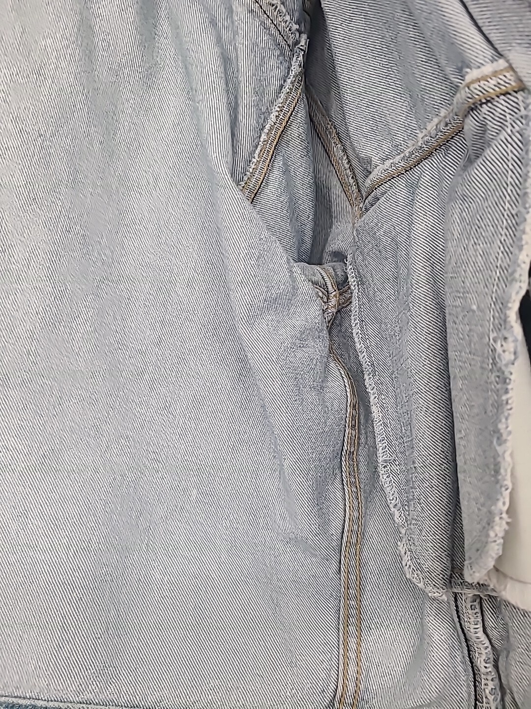 Vintage Code Bleu Light Wash Denim Distressed Jean Jacket XL Retro 80s 90s