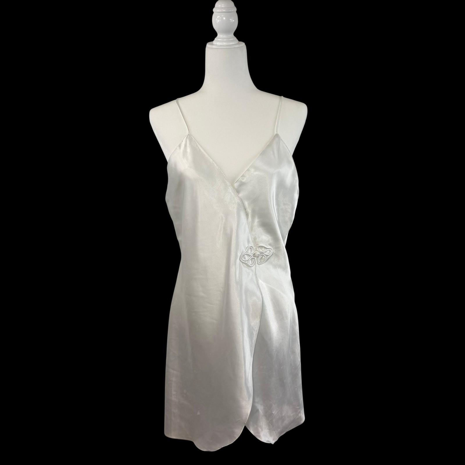 Vintage Intime of California Satin Mini Slip Dress White 90s Y2K Lingerie Large