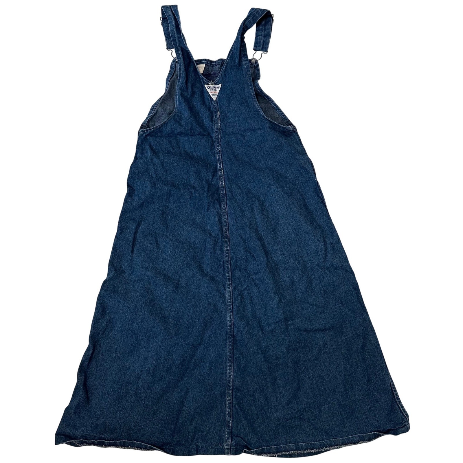 Vintage OshKosh Bgosh Canvasbacks Denim Overall Dress Embroidered VJP Size 11