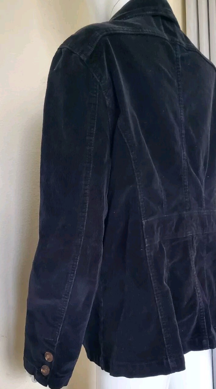 VTG Faded Glory Blazer Jacket Velour Velvet Womens black Sz XL(16/18 )90s