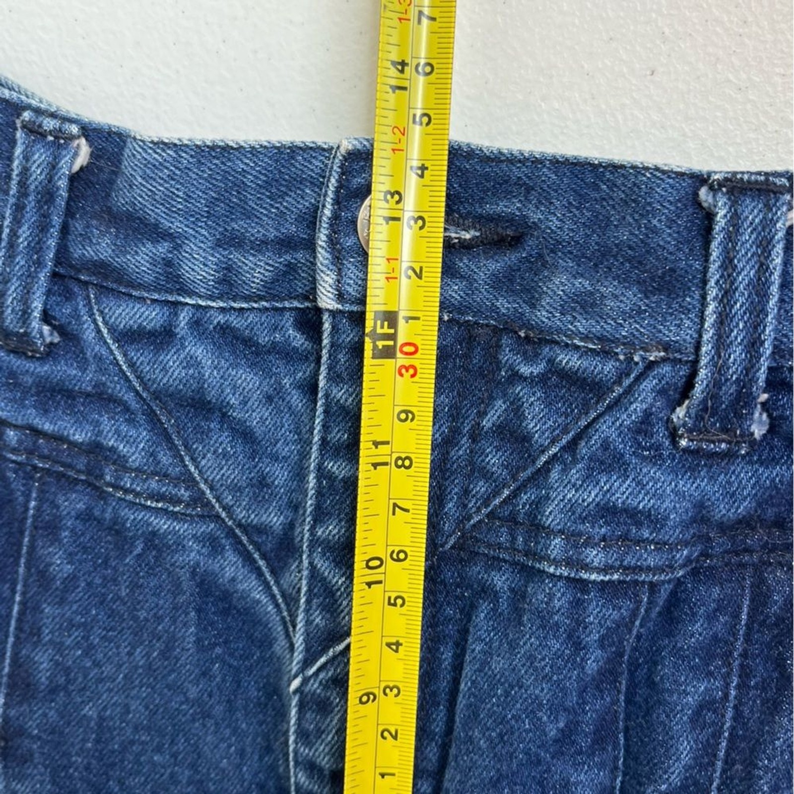 Vintage Western Ethics High Waisted Pleated Blue Denim Bareback Jean Women 11/12