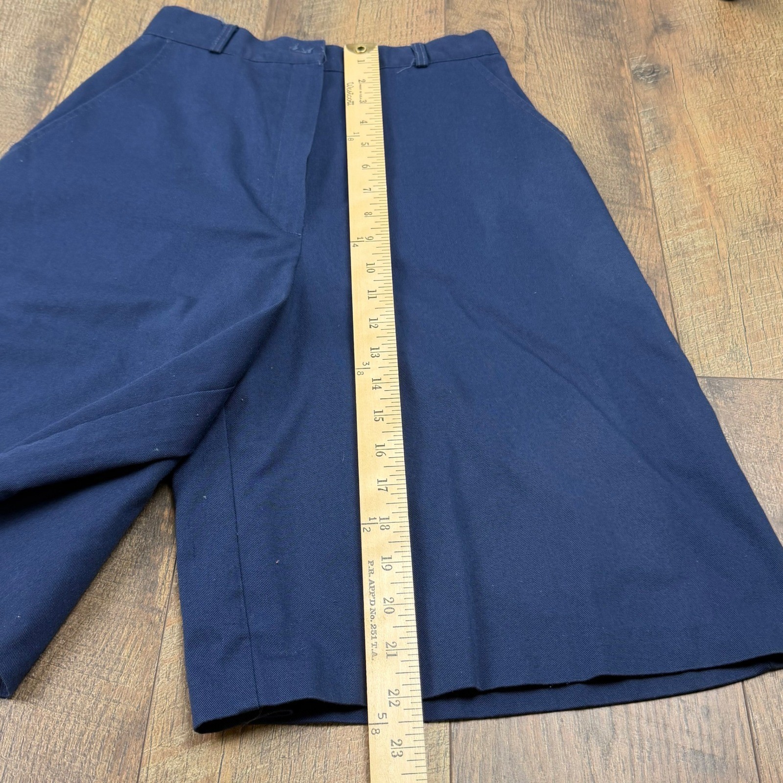 Vintage 80s Navy Blue Wide Leg Culottes Gaucho Shorts High Waist Size 7/8