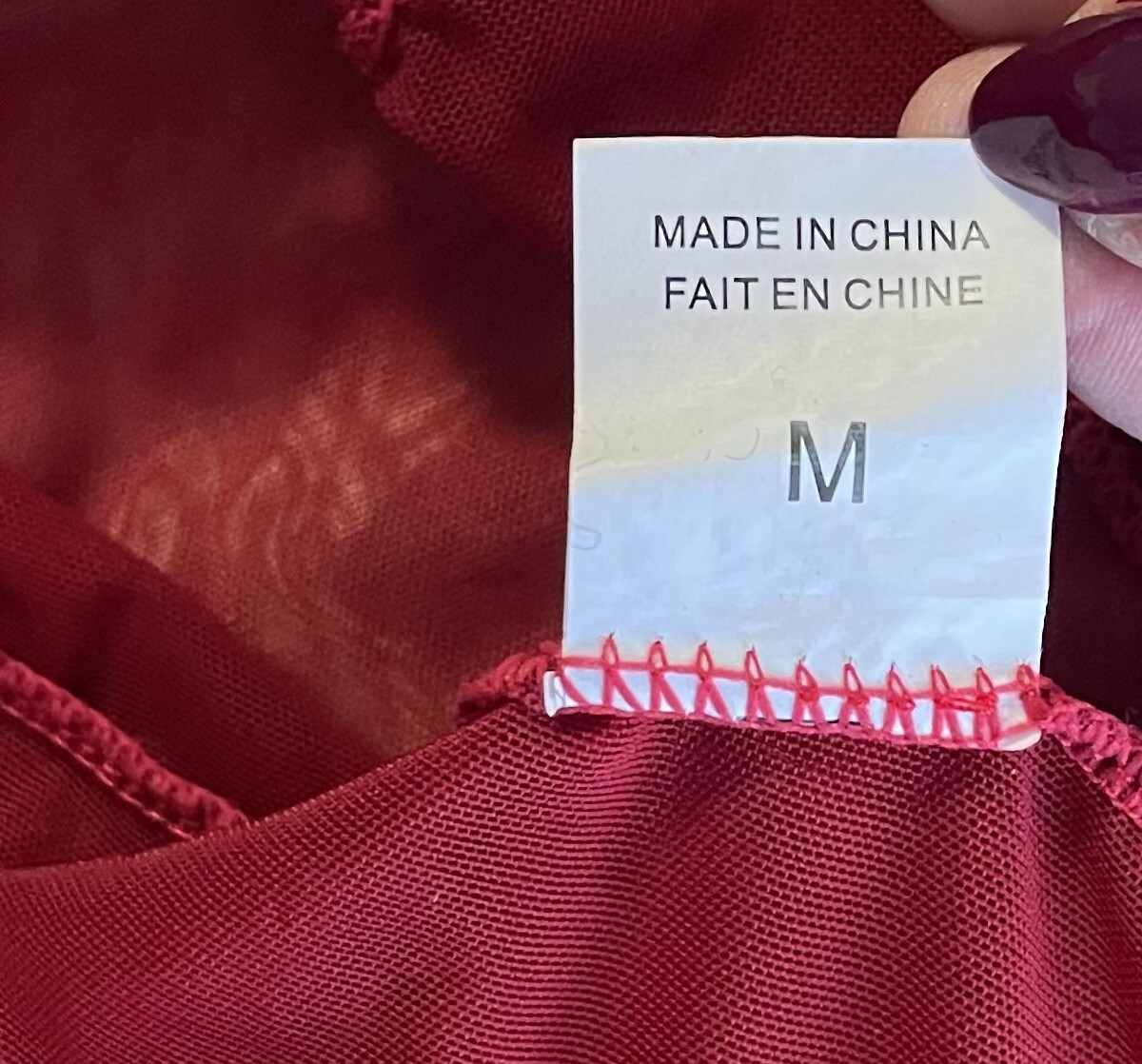 Avidlove Red Sheer Mesh Satin Tie Peekaboo Front Nightie Nightgown M NOS