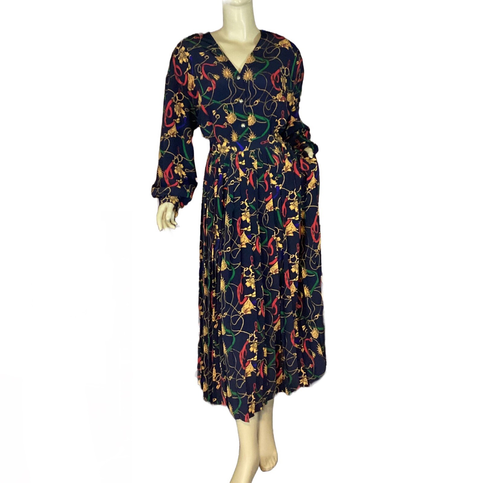 WOMEN’S VINTAGE 1980’S CHAUS MULTI-COLOR ABSTRACT PRINT SKIRT SET (16W)