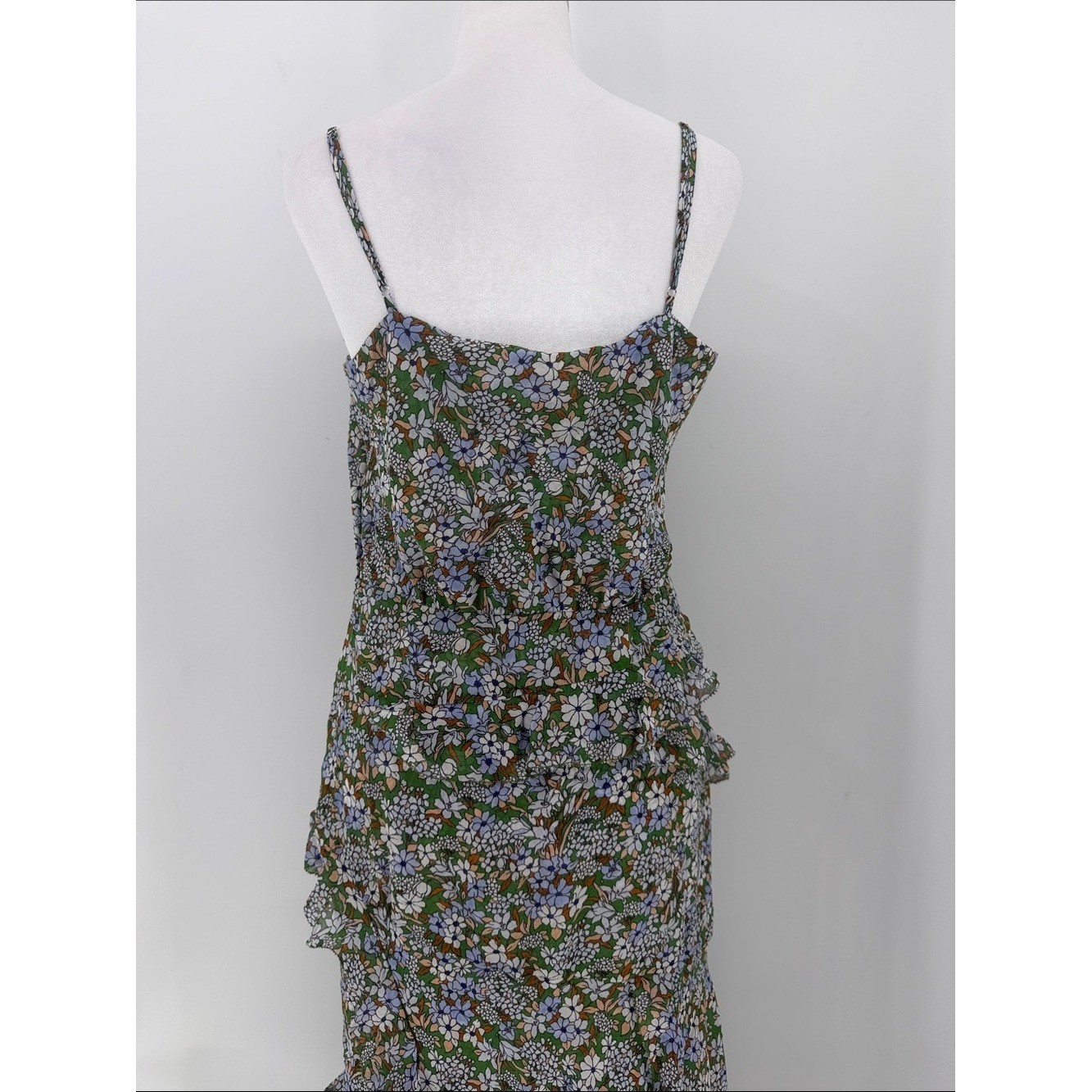 Veronica Beard Avenel 100% Silk Floral Ruffle Midi Dress Size 8 NWT
