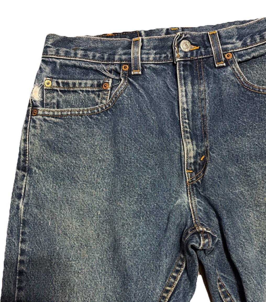 Vintage Levis 505 0216 Red Tab Blue Jeans Denim Womens 30×33 USA Made Fades 90s