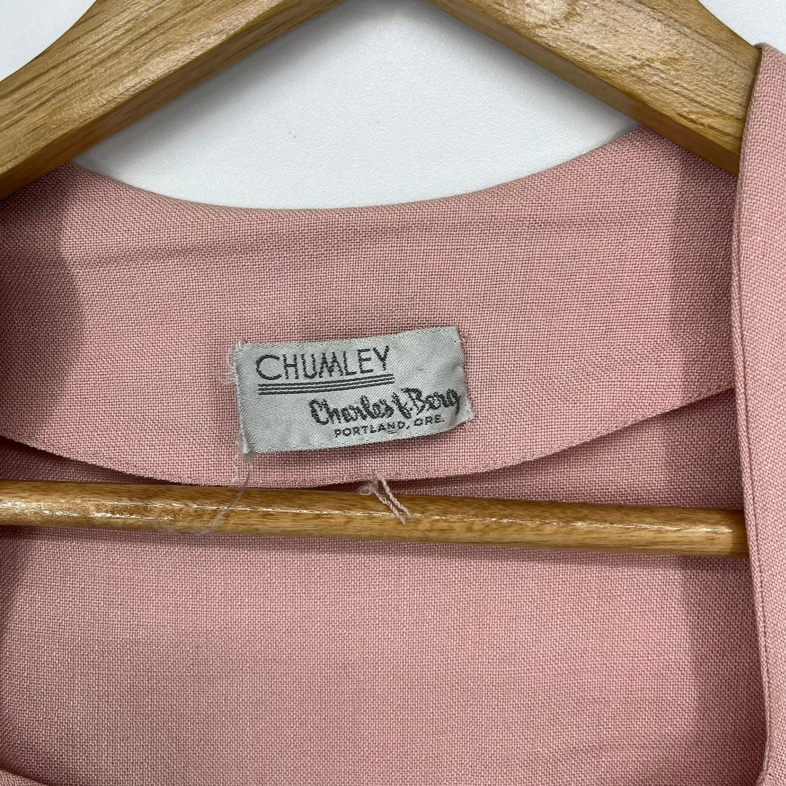 Vintage Chumley Charles F Berg Rose Pink Lace Applique Belted Dress 1950s Retro