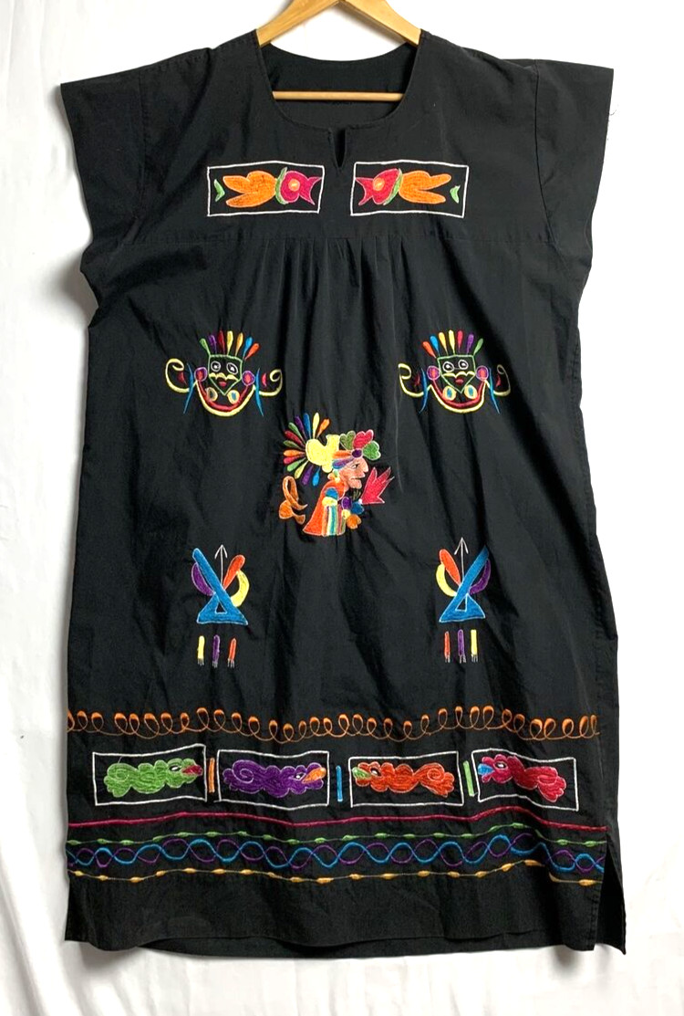 Homemade Embroidered Beach Maxi One Size Robe Mumu Mexican Hawaiian Boho VTG